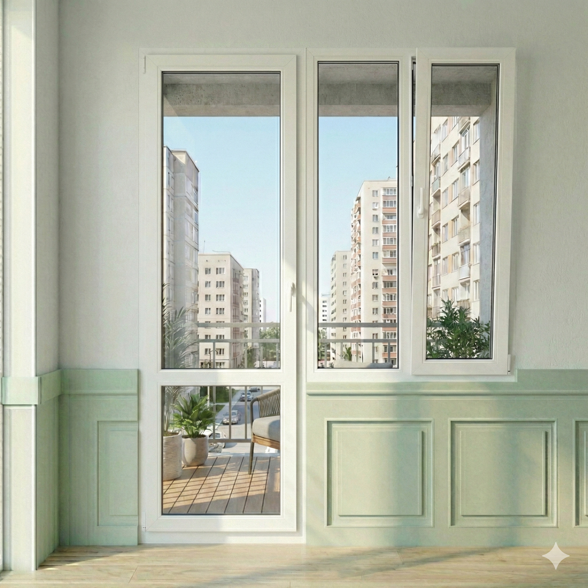 Балконные блоки (окно + дверь)